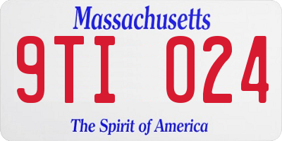 MA license plate 9TI024