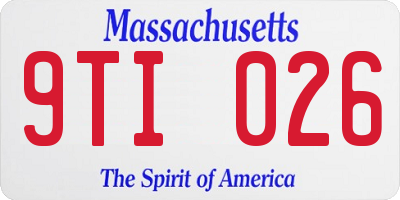 MA license plate 9TI026
