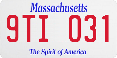 MA license plate 9TI031