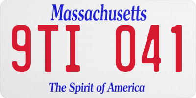 MA license plate 9TI041