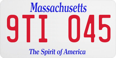 MA license plate 9TI045