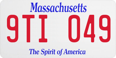 MA license plate 9TI049