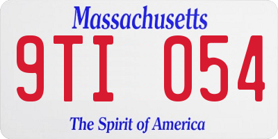 MA license plate 9TI054