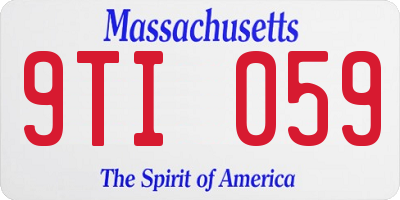 MA license plate 9TI059