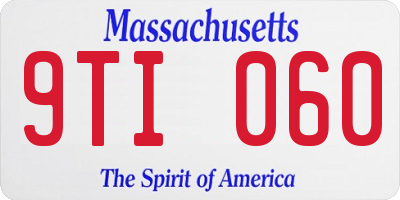 MA license plate 9TI060