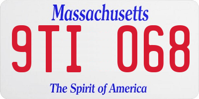 MA license plate 9TI068