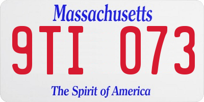 MA license plate 9TI073