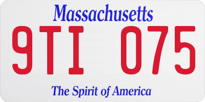MA license plate 9TI075
