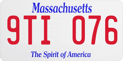 MA license plate 9TI076