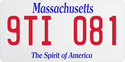MA license plate 9TI081