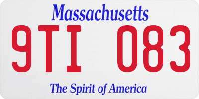 MA license plate 9TI083