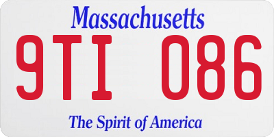 MA license plate 9TI086