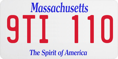 MA license plate 9TI110