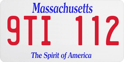 MA license plate 9TI112