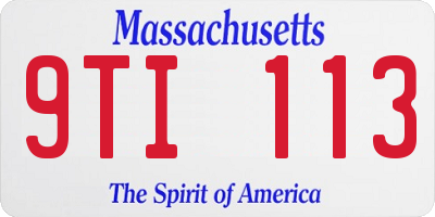 MA license plate 9TI113