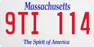 MA license plate 9TI114