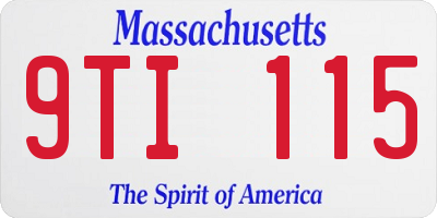 MA license plate 9TI115