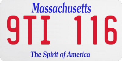 MA license plate 9TI116