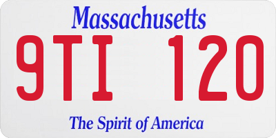 MA license plate 9TI120