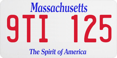 MA license plate 9TI125