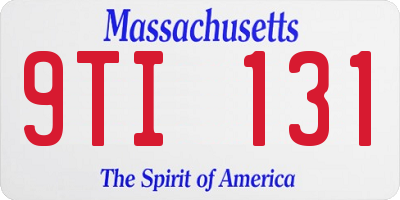 MA license plate 9TI131