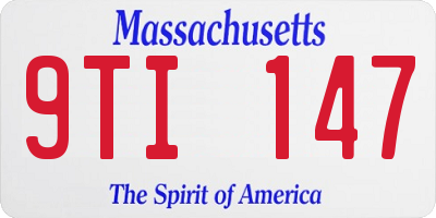 MA license plate 9TI147