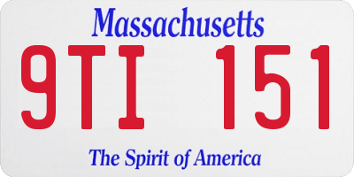 MA license plate 9TI151