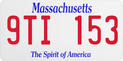 MA license plate 9TI153