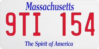 MA license plate 9TI154