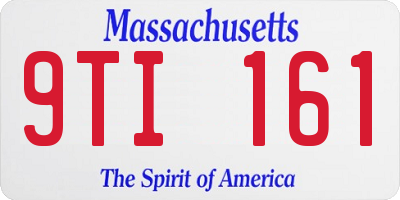 MA license plate 9TI161