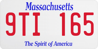 MA license plate 9TI165