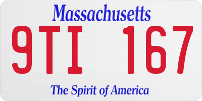 MA license plate 9TI167