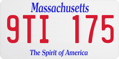 MA license plate 9TI175