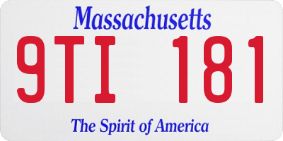 MA license plate 9TI181