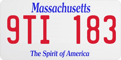 MA license plate 9TI183