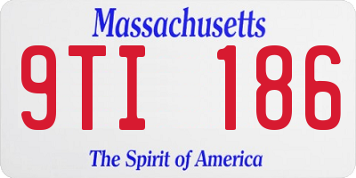 MA license plate 9TI186