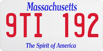 MA license plate 9TI192