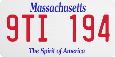 MA license plate 9TI194
