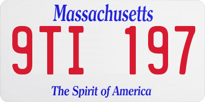 MA license plate 9TI197