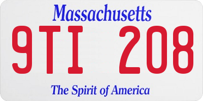 MA license plate 9TI208