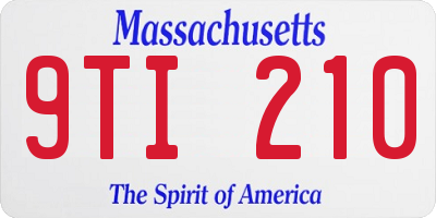 MA license plate 9TI210