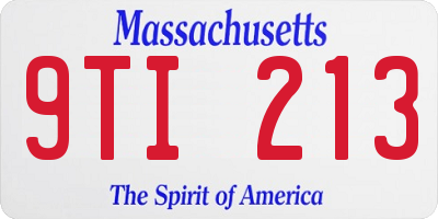MA license plate 9TI213