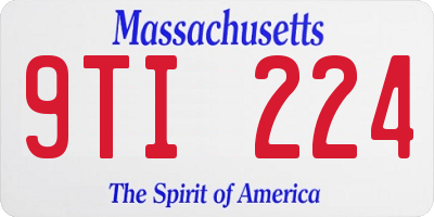 MA license plate 9TI224