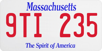 MA license plate 9TI235