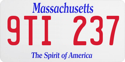 MA license plate 9TI237