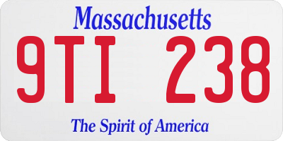 MA license plate 9TI238