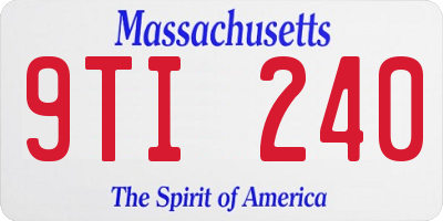 MA license plate 9TI240