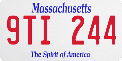 MA license plate 9TI244