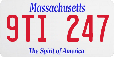 MA license plate 9TI247