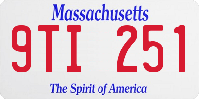 MA license plate 9TI251